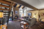Mammoth Lakes Condo Rental Wildflower 24 Living Room has an Electric Fireplace Heater